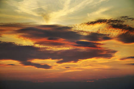Sunset with clouds in Torun, Poland