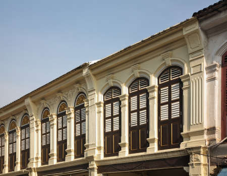 Old street in Phuket town. Phuket province. Thailandの写真素材