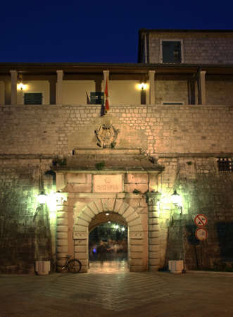 Maritime Gate of city walls in Kotor. Montenegroの写真素材