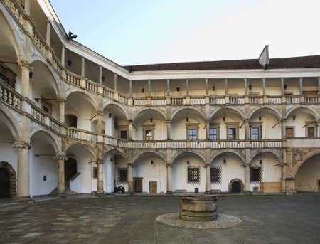 Courtyard of castle of Silesian Piasts in Brzeg. Opole voivodeship. Polandのeditorial素材