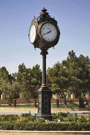 Clock in Lokbatan near Baku. Azerbaijanの写真素材
