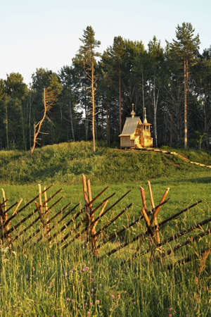 Wooden church at Maselga village. Kargopol district. Arkhangelsk Oblast. Russiaの写真素材