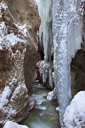 Partnachklamm - Partnach gorge near Garmisch-Partenkirchen. Bavaria. Germanyの写真素材