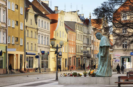 Dluga street in Brzeg. Opole voivodeship. Polandのeditorial素材
