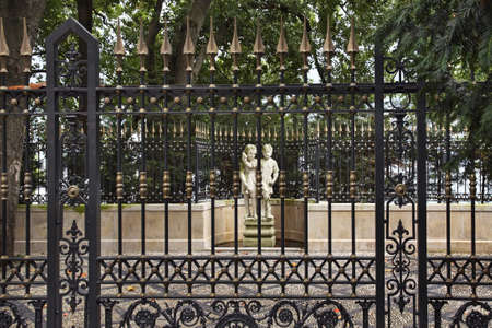 Gate to garden near Como town. Italyのeditorial素材