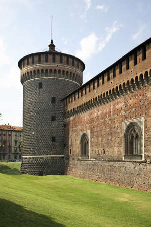 Sforza Castle in Milan. Lombardy. Italyのeditorial素材