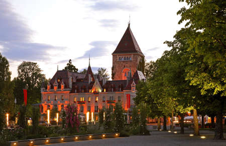 Chateau d Ouchy hotel in Lausanne. Switzerlandのeditorial素材