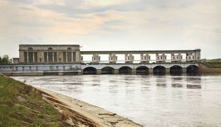 Uglich Hydroelectric Station. Yaroslavl oblast. Russiaのeditorial素材