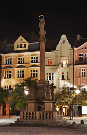 Column with figure of Virgin Mary at Masaryk Square in Ostrava. Czech Republicの写真素材
