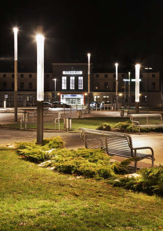 Railway station in Elblag. Warmian-Masurian voivodeship. Polandのeditorial素材