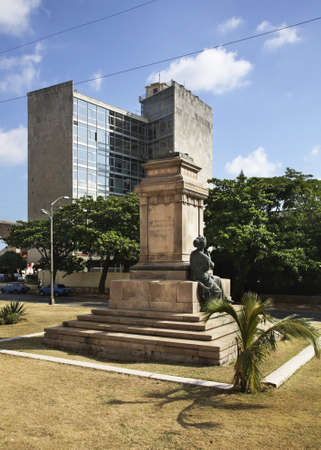 Pedestal of the monument to Tomas Estrada Palma in Havana. Cuba