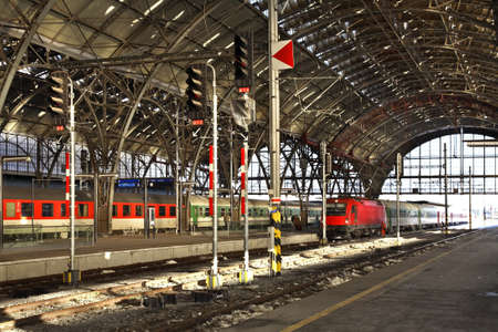 Main railway station in Prague. Czech Republic