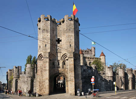 Gravensteen castle in Ghent. Belgiumのeditorial素材