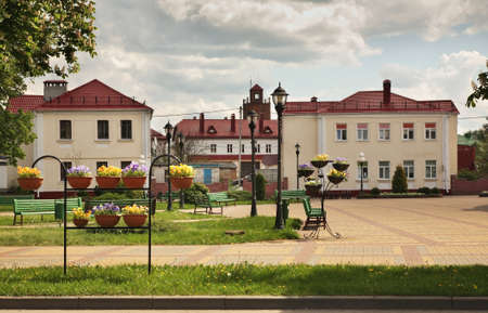 Suvorov street in Kobryn. Brest Region. Belarusの写真素材