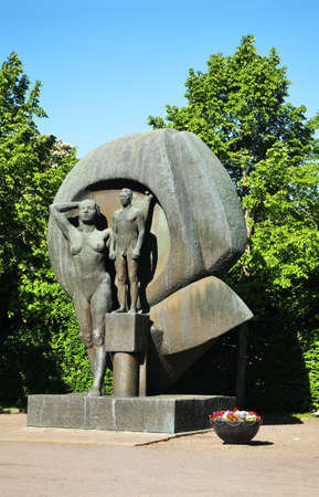 Ðonument to fighters of Resistance in Oslo. Akershus fortress. Oslo. Norwayのeditorial素材