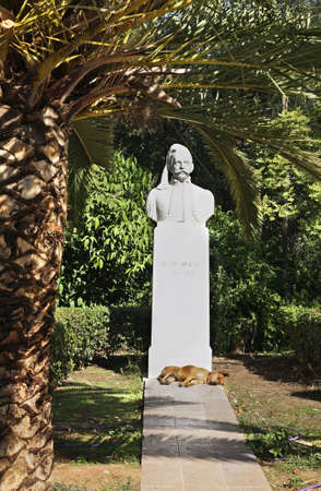 Monument to Nikolaos Kriezotis in Pedion tou Areos. Athens. Greeceのeditorial素材