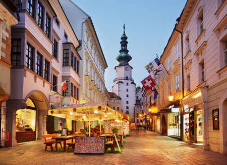 Gate of St. Michael (Michalska Brana) in Bratislava. Slovakiaのeditorial素材
