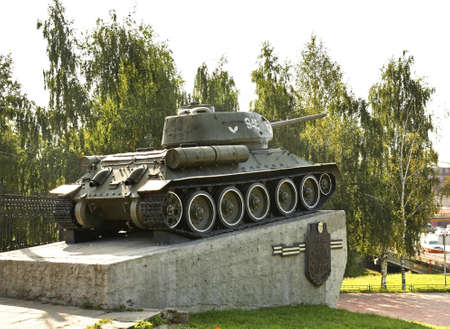 Monument â Tank T-34 in Naro-Fominsk. Russiaのeditorial素材
