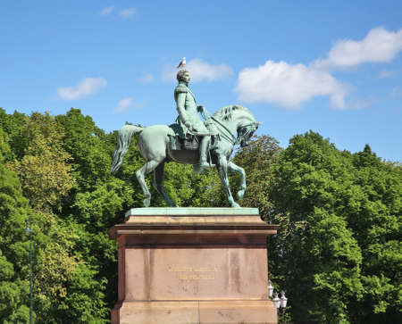 Statue of King Charles John in front of Royal Palace in Oslo. Norway
