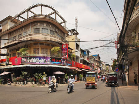 Typical street in Phnom Penh. Cambodia