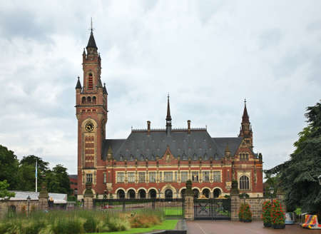 Peace Palace at Hague (Den Haag). South Holland. Netherlandsのeditorial素材
