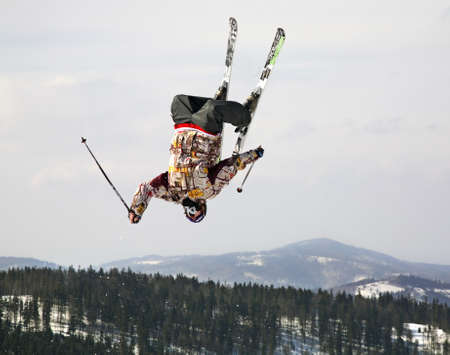 Freestyle skiing. Szczyrk. Polandのeditorial素材
