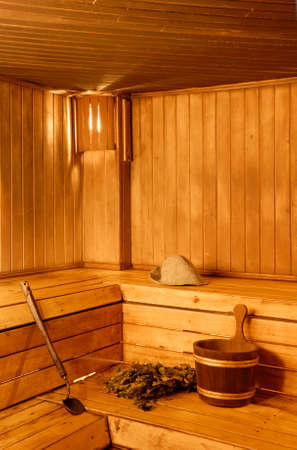 Fragment of steam-room at Russian banya. Vidzeme region. Latviaのeditorial素材