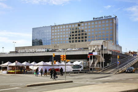 Barcelona Sants railway station. Spain
