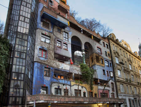 Hundertwasserhaus in Vienna. Austriaのeditorial素材