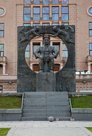 Monument to Ilia Chavchavadze near Batumi drama theater. Batumi. Autonomous Republic of Adjara. Georgiaのeditorial素材