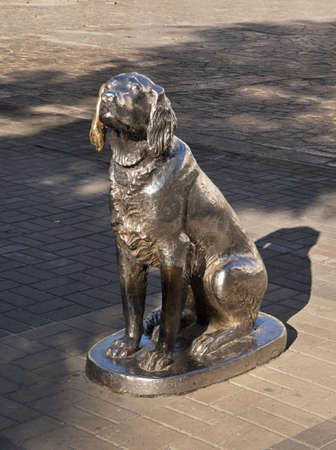 Monument to dog Bim with black ear at Revolution avenue in Voronezh. Russiaのeditorial素材