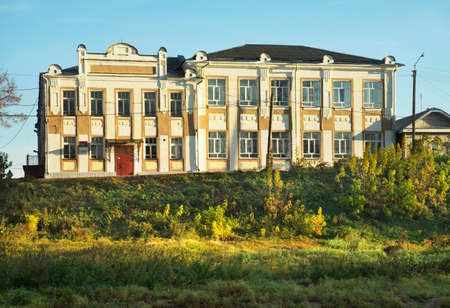 Former small county school in Nerekhta. Kostroma oblast. Russiaのeditorial素材