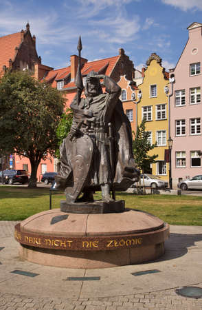 Monument  to Jan III Sobieski at Wood Market square in Gdansk. Poland