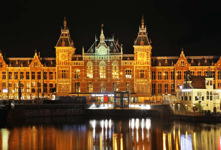 Amsterdam  Central Station. Netherlandsのeditorial素材