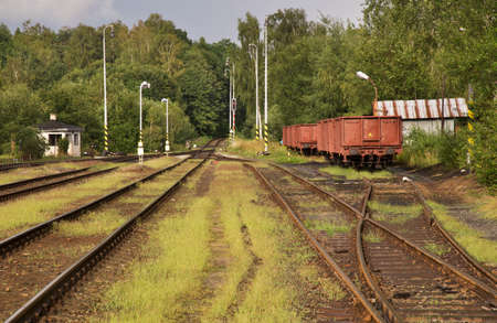 Railway station in Jablonne v Podjestedi. Czech Republic