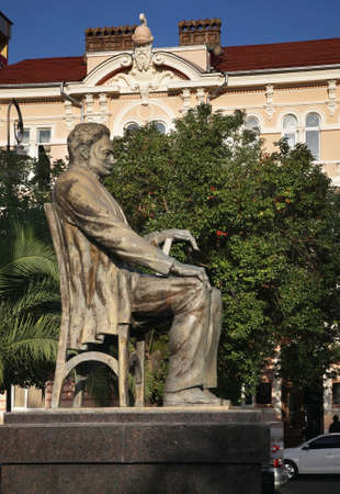 Monument to Memed Abashidze at Europe square in Batumi. Autonomous Republic of Adjara. Georgiaのeditorial素材