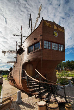 Peter Great restaurant in Uhnovgrad near Yukhnov town. Kaluga oblast. Russiaのeditorial素材
