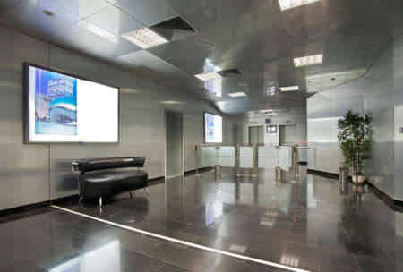 View of interiors of modern office building