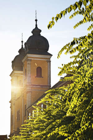 Piarist Monastery and Church of St. Francis Xavier in Trencin. Slovakiaの写真素材
