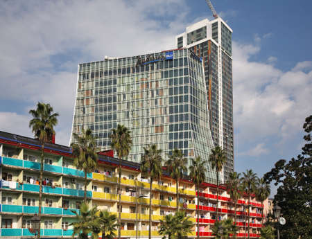 Shota Rustaveli avenue in Batumi. Autonomous Republic of Adjara. Georgiaのeditorial素材