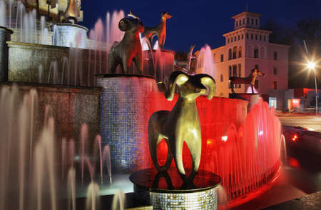 Colchis Fountain at Davit Aghmashenebeli square in Kutaisi. Imereti Province. Georgiaのeditorial素材