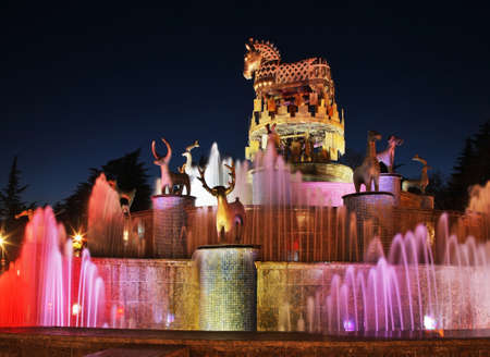 Colchis Fountain at Davit Aghmashenebeli square in Kutaisi. Imereti Province. Georgiaのeditorial素材