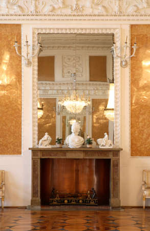 Fireplace at castle of Lubomirski in Lancut. Polandのeditorial素材