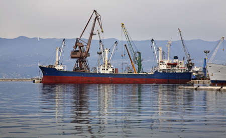 Ship in port. Rijeka. Croatiaのeditorial素材