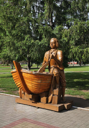 Monument to Peter I in Novokhopyorsk. Voronezh Oblast. Russiaのeditorial素材