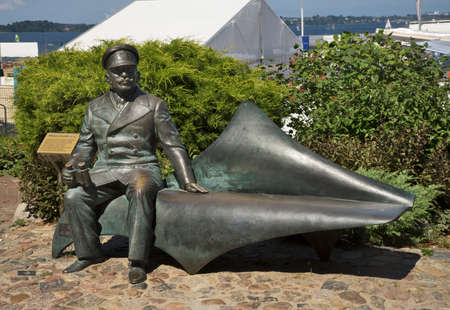 Monument to Mariusz Zaruski in Puck. Polandのeditorial素材