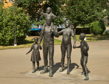 Monument to family at Tver square in Tver. Russiaのeditorial素材