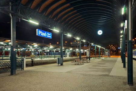 Railway station in Plzen. Czech Republicのeditorial素材