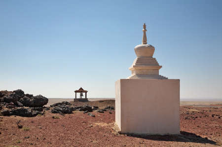 Way to Earth energy center - northern entrance to Shambhala in Gobi desert near Sainshand. Mongoliaの写真素材