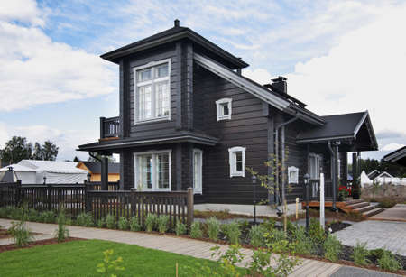 House 4 at exhibition Asuntomessut 2012 in Lappeenranta. Finlandのeditorial素材